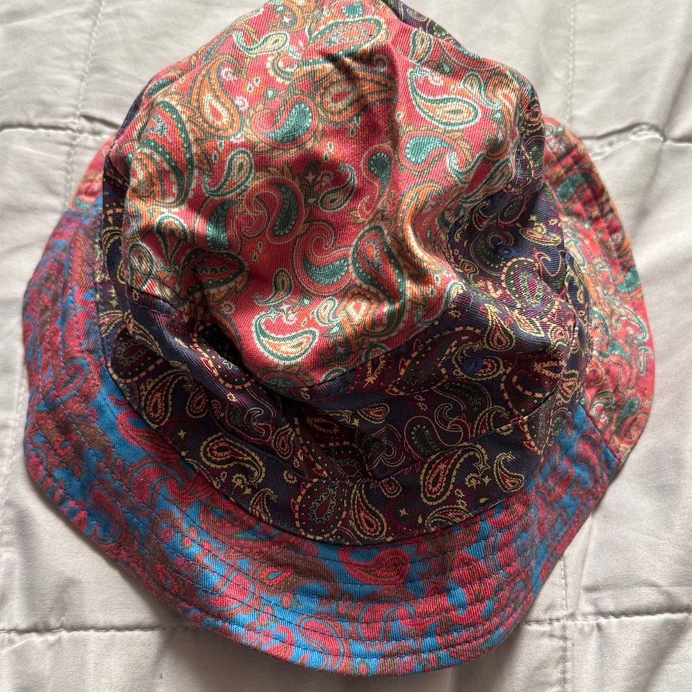 Urban Outfitters Red and Green Paisley Hat